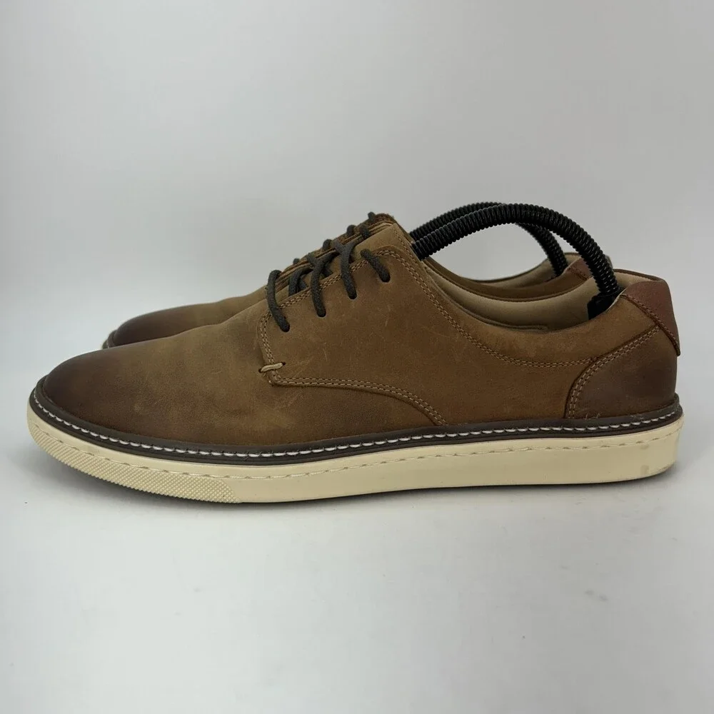 Johnston & Murphy Shoes Mens Size 9.5 Brown McGuffey Plain Toe Leather Casual